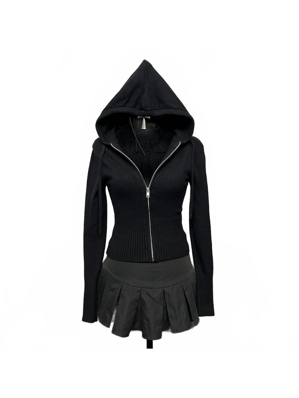 Ardene Sz S Black Zip Up Hoodie Adjusted Crop Fit & Ribbed Hems Bella Swan Fall